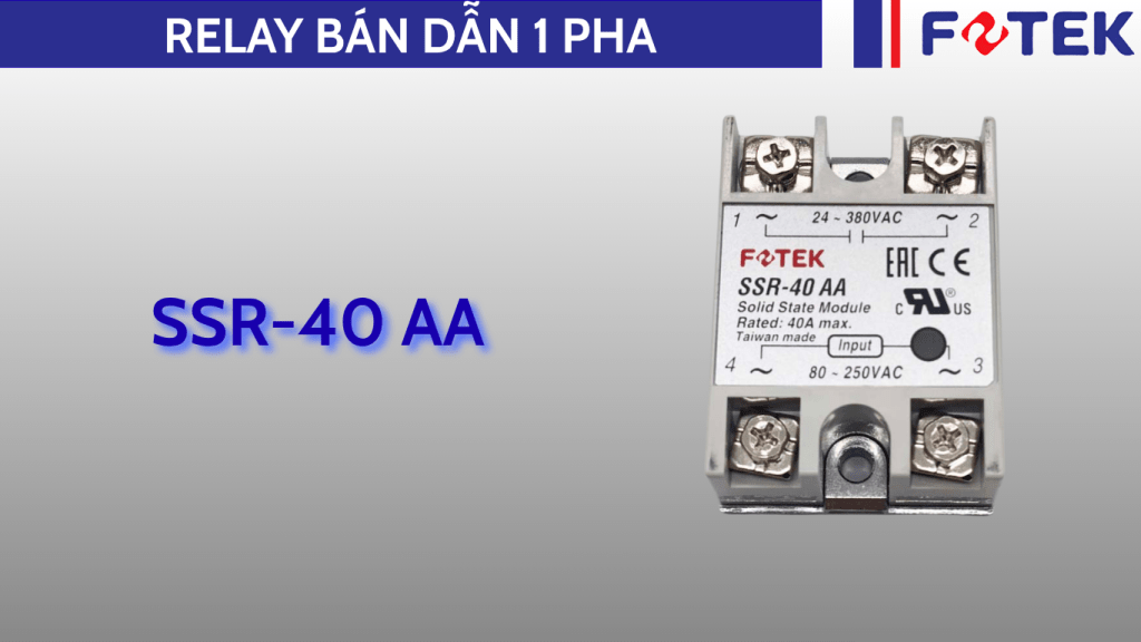 Relay bán dẫn 1 pha: SSR-40 AA